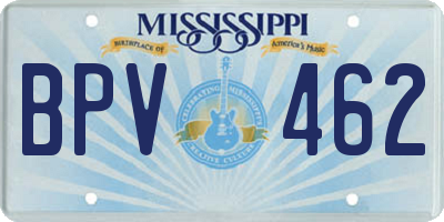 MS license plate BPV462