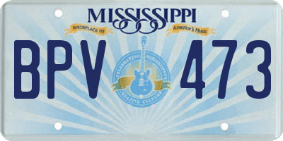 MS license plate BPV473