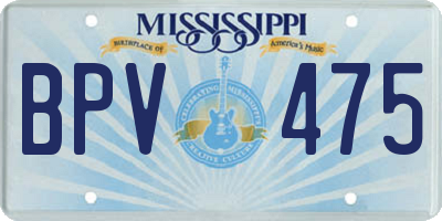 MS license plate BPV475