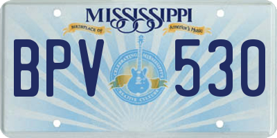 MS license plate BPV530