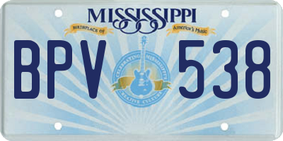 MS license plate BPV538