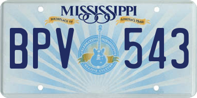 MS license plate BPV543