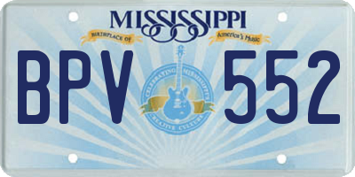MS license plate BPV552