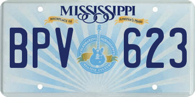 MS license plate BPV623