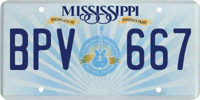 MS license plate BPV667