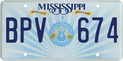MS license plate BPV674