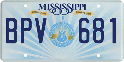 MS license plate BPV681