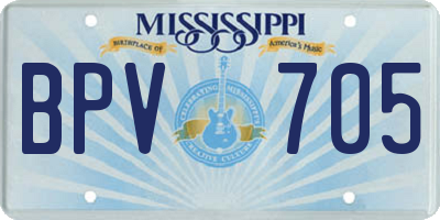 MS license plate BPV705