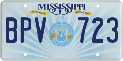 MS license plate BPV723