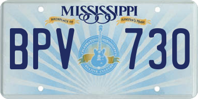 MS license plate BPV730