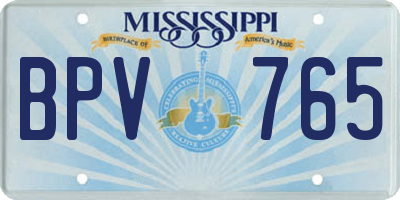 MS license plate BPV765