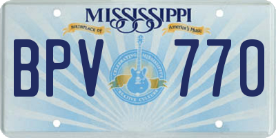 MS license plate BPV770