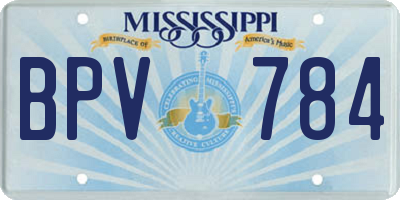 MS license plate BPV784