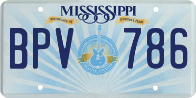 MS license plate BPV786
