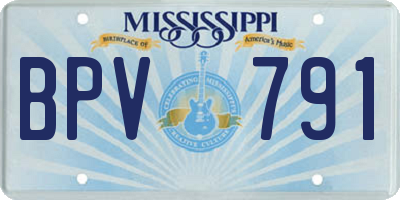 MS license plate BPV791