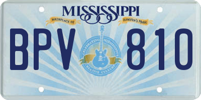 MS license plate BPV810