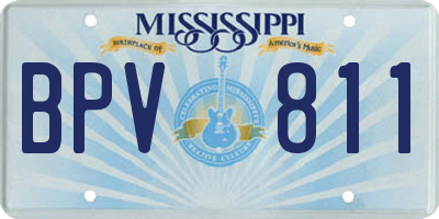 MS license plate BPV811