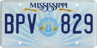 MS license plate BPV829