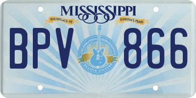 MS license plate BPV866