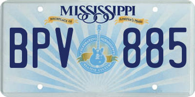 MS license plate BPV885