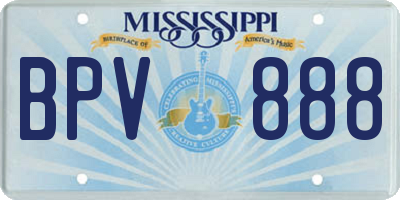MS license plate BPV888