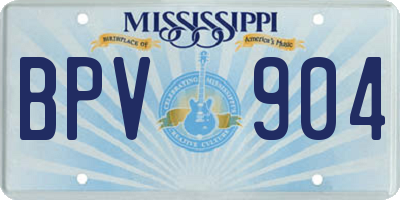 MS license plate BPV904