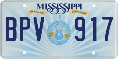 MS license plate BPV917