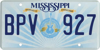MS license plate BPV927
