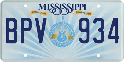 MS license plate BPV934