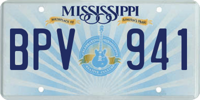 MS license plate BPV941