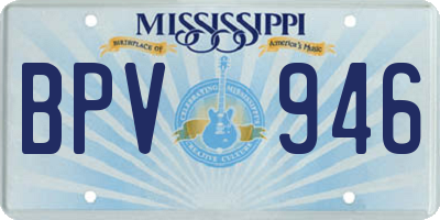 MS license plate BPV946