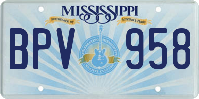 MS license plate BPV958
