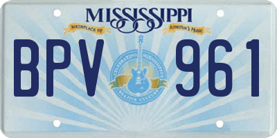 MS license plate BPV961
