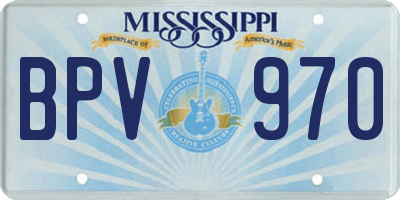 MS license plate BPV970