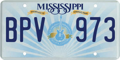 MS license plate BPV973