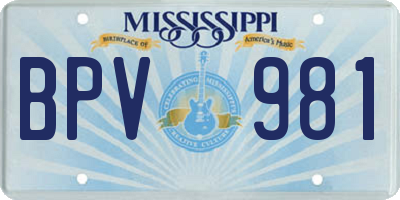 MS license plate BPV981