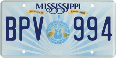 MS license plate BPV994