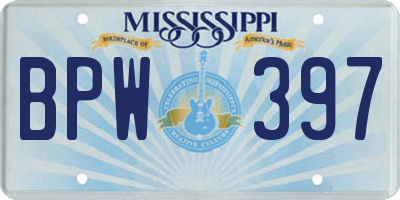 MS license plate BPW397