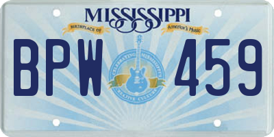 MS license plate BPW459