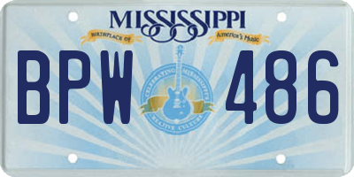 MS license plate BPW486