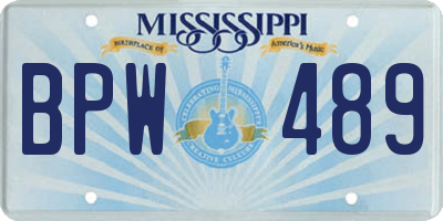MS license plate BPW489