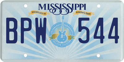 MS license plate BPW544