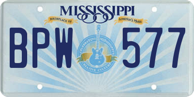 MS license plate BPW577