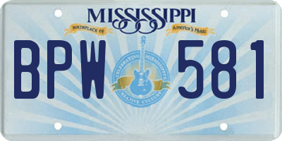 MS license plate BPW581