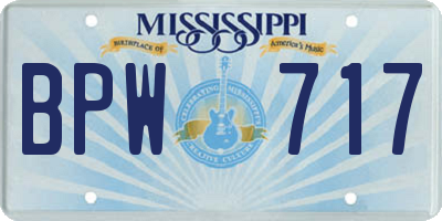 MS license plate BPW717