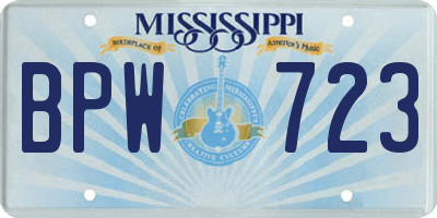 MS license plate BPW723