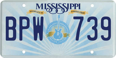 MS license plate BPW739