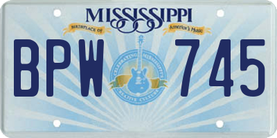 MS license plate BPW745