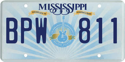 MS license plate BPW811
