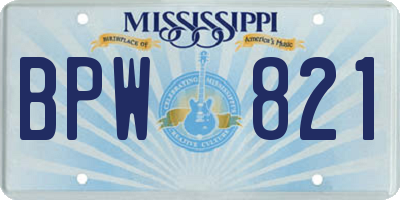 MS license plate BPW821